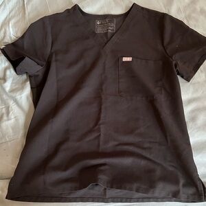 FIGS Catarina One-Pocket Scrub Top, size MP, Black